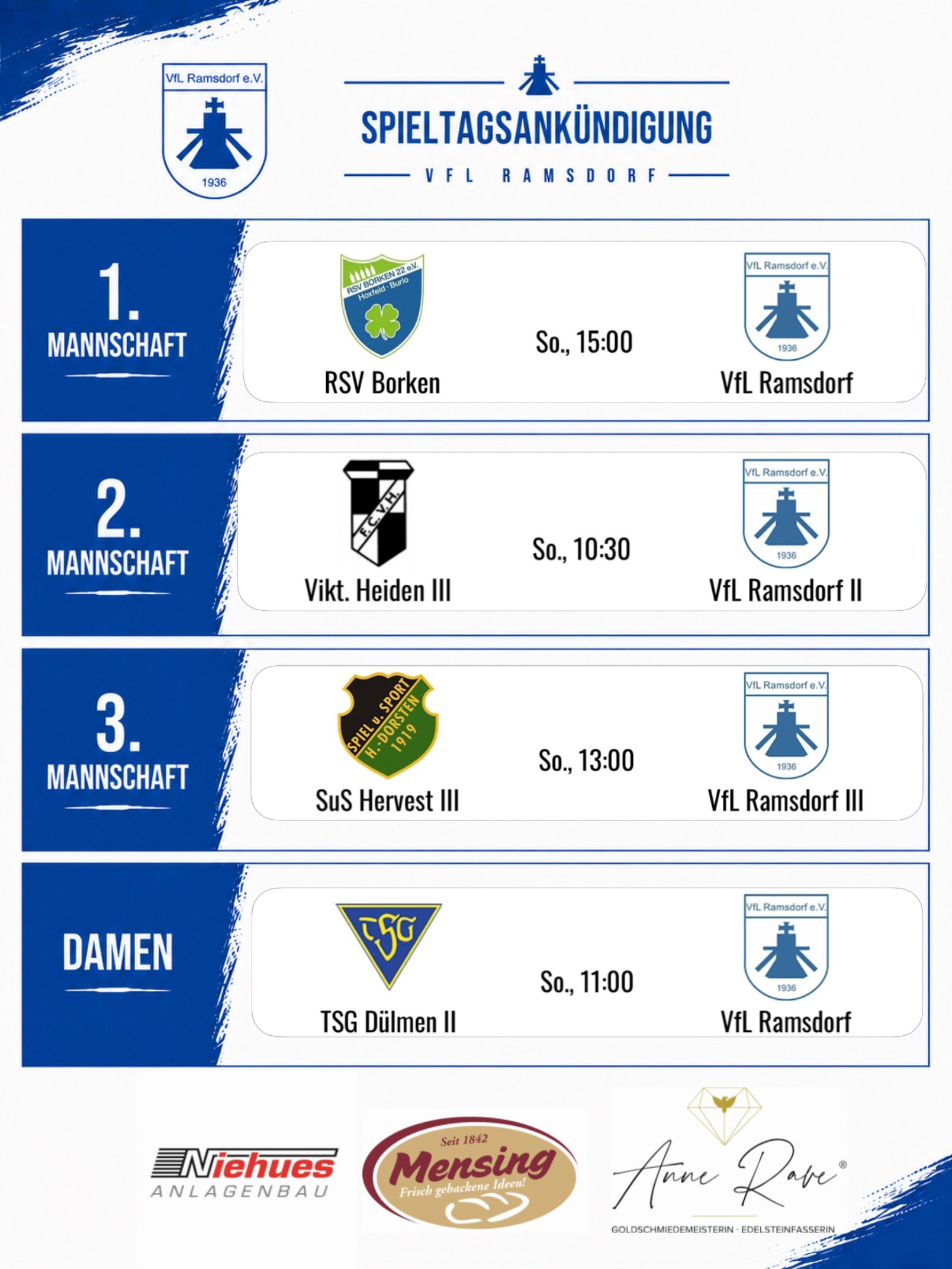 Instagram-Beitrag des VfL Ramsdorf