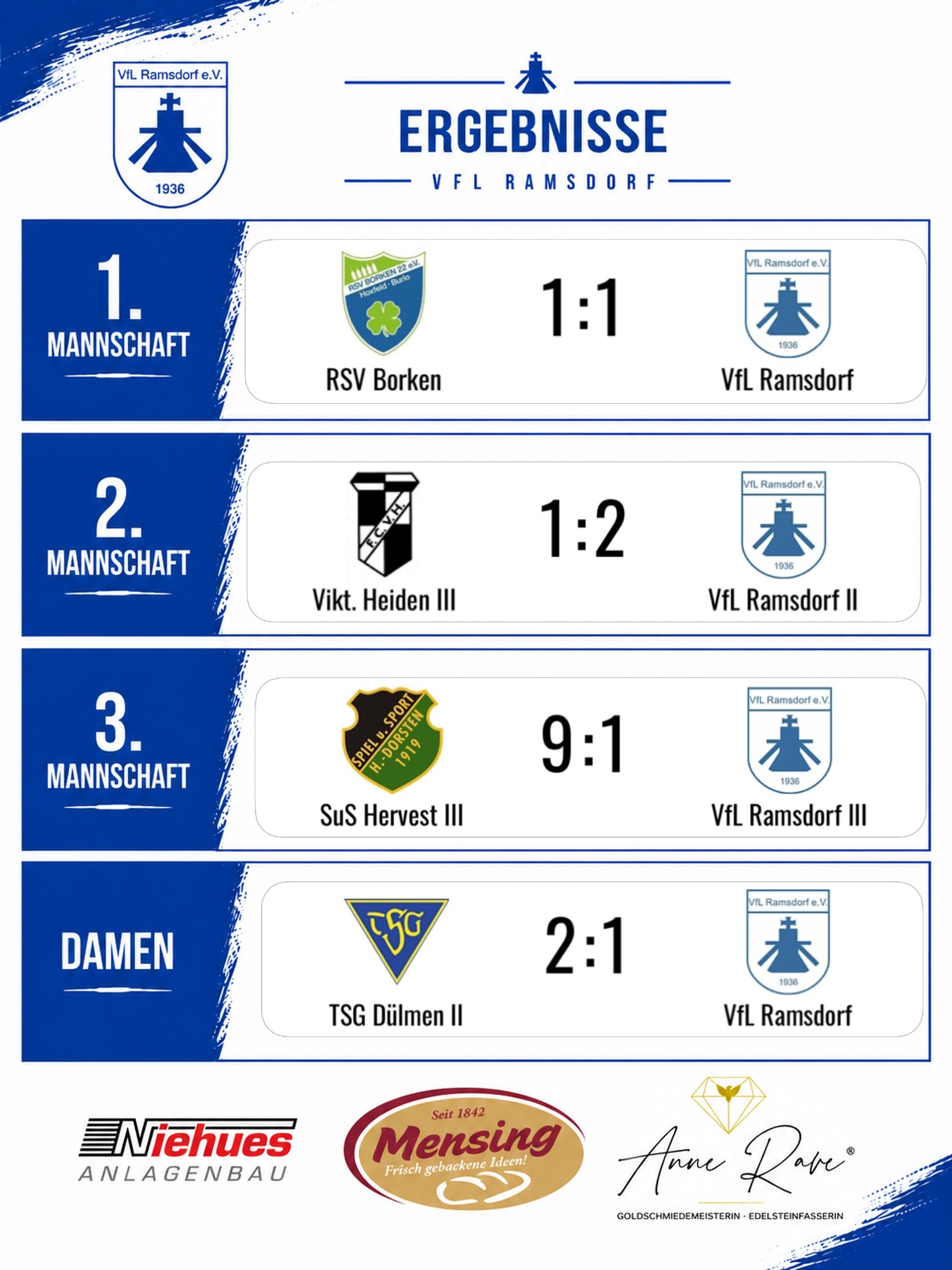 Instagram-Beitrag des VfL Ramsdorf