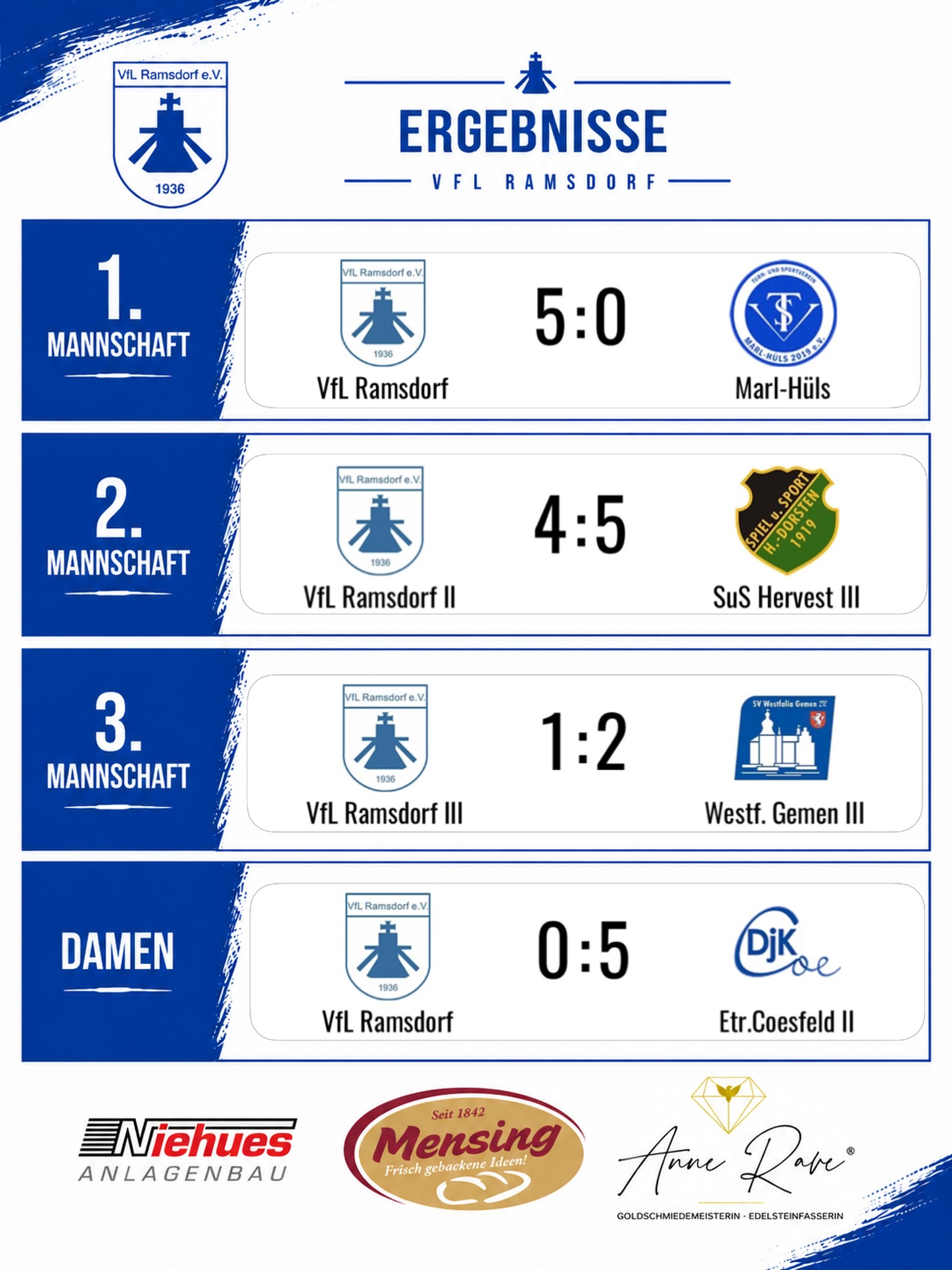 Instagram-Beitrag des VfL Ramsdorf