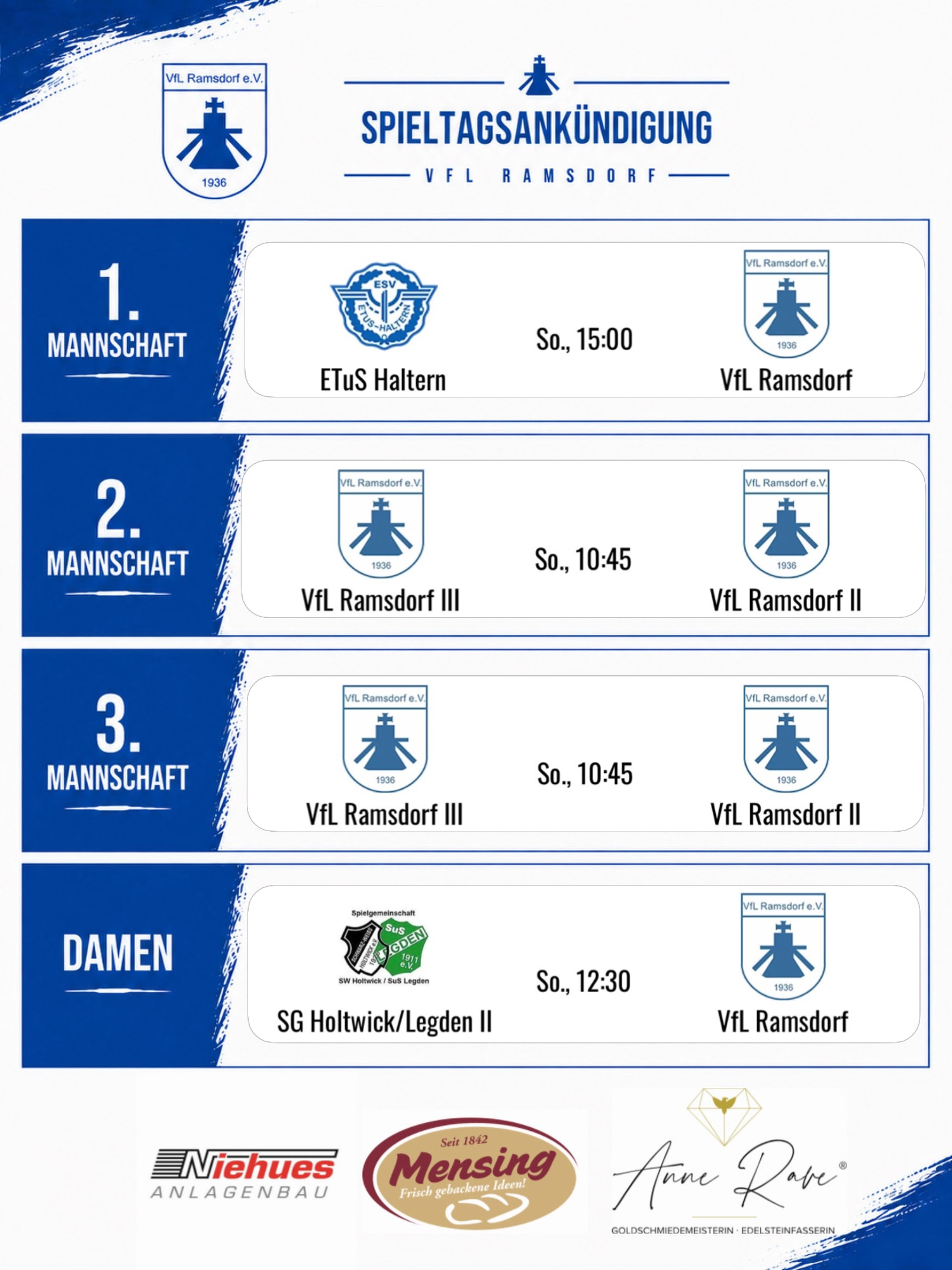 Instagram-Beitrag des VfL Ramsdorf